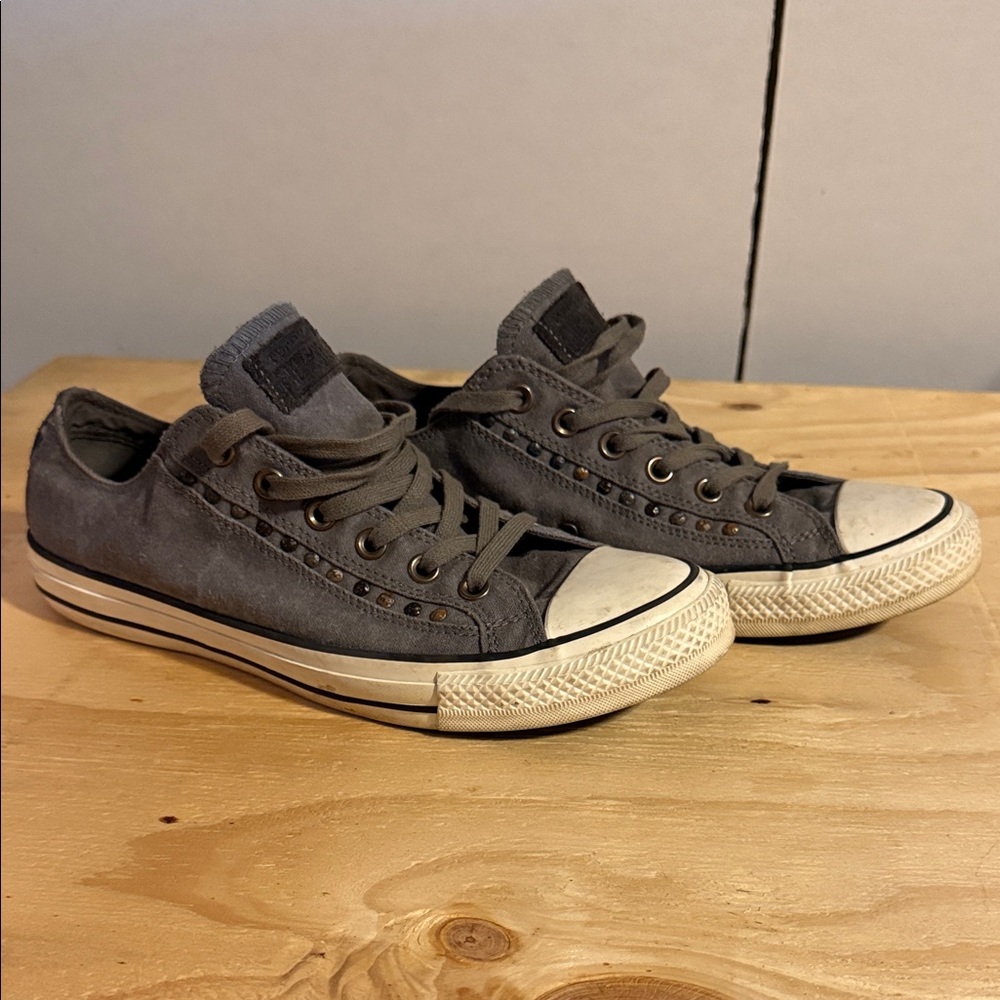 Converse All Star Gray Studded Low Tops